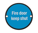 Eurospec Fire Door Keep Shut Sign, Matt Black - SEX1016MB