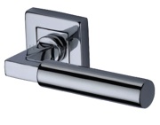 Heritage Brass Bauhaus SQ Door Handles On Square Rose, Polished Chrome - SQ1926-PC (sold in pairs)