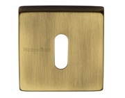 Heritage Brass Standard Square Key Escutcheon, Antique Brass - SQ5002-AT