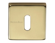 Heritage Brass Standard Square Key Escutcheon, Polished Brass - SQ5002-PB