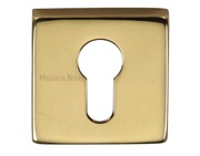 Heritage Brass Euro Profile Square Key Escutcheon, Polished Brass - SQ5004-PB