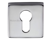 Heritage Brass Euro Profile Square Key Escutcheon, Polished Chrome - SQ5004-PC