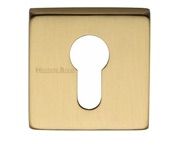 Heritage Brass Euro Profile Square Key Escutcheon, Satin Brass - SQ5004-SB