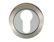 Eurospec Euro Profile Escutcheon, Dual Finish Polished Stainless Steel & Satin Stainless Steel - SWL102DUO