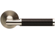 Eurospec Carbon Fibre & Satin Stainless Steel Door Handles - SWL1118SSS (sold in pairs)