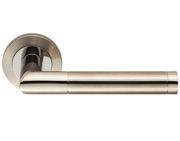 Eurospec Treviri Satin Stainless Steel Or Dual Finish Polished & Satin Stainless Steel Door Handles - SWL1192 (sold in pairs)