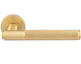 Carlisle Brass Manital Syntax Door Handles On Round Rose, Satin Brass - SX5SB (sold in pairs)