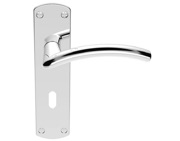 Carlisle Brass Serozzetta Tres Door Handles On Backplate, Polished Chrome - SZC031CP (sold in pairs)