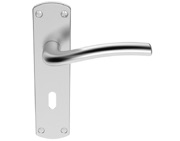 Carlisle Brass Serozzetta Cuatro Door Handles On Backplate, Satin Chrome - SZC041SC (sold in pairs)