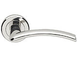 Carlisle Brass Serozzetta Tres Door Handles On Round Rose, Polished Chrome - SZC030CP (sold in pairs)