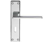 Carlisle Brass Serozzetta Zone Door Handles On Backplate, Polished Chrome - SZM034CP (sold in pairs)