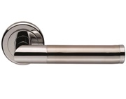 Carlisle Brass Serozzetta Trend Door Handles On Round Rose, Dual Finish Polished Chrome & Satin Nickel - SZM160CPSN (sold in pairs)