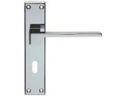 Carlisle Brass Serozzetta Equi Door Handles On Backplate, Polished Chrome - SZM371CP (sold in pairs)