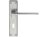 Carlisle Brass Serozzetta Equi Door Handles On Backplate, Satin Chrome - SZM371SC (sold in pairs)