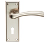 Carlisle Brass Serozzetta Residential Cinquanta Door Handles On Backplate, Satin Nickel - SZR051SN (sold in pairs)