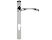 Carlisle Brass Verde Narrow Plate, 92mm C/C, Euro Lock, Polished Chrome Or Satin Chrome Door Handles - SZS03NP92 (sold in pairs)