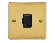 M Marcus Electrical Elite Flat Plate Fused Spurs (Un-Switched), Polished Brass, Black Or White Trim - T01.834.PB