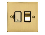 M Marcus Electrical Elite Flat Plate Fused Spurs (Switched), Polished Brass, Black Or White Trim - T01.835.PB