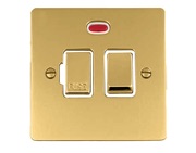 M Marcus Electrical Elite Flat Plate Fused Spurs (Switched With Neon), Polished Brass, Black Or White Trim - T01.836.PB