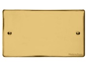 M Marcus Electrical Elite Flat Plate Double Section Blank Plate - Polished Brass- T01.932.PB