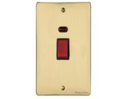 M Marcus Electrical Elite Flat Plate Tall Cooker Switch (With Neon), Polished Brass, Black Or White Trim - T01.961.PB