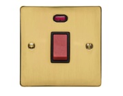 M Marcus Electrical Elite Flat Plate Cooker Switches (With Neon), Polished Brass, Black Or White Trim - T01.963.PB
