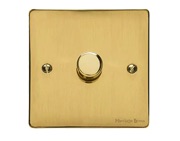 M Marcus Electrical Elite Flat Plate 1 Gang Trailing Edge Dimmer Switch, Polished Brass (Trimless) - T01.971.TED