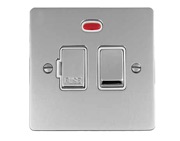 M Marcus Electrical Elite Flat Plate Fused Spurs (Switched With Neon), Polished Chrome, Black Or White Trim - T02.836.PC