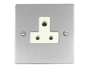 M Marcus Electrical Elite Flat Plate Lamp Sockets (Un-Switched Round Pin), Polished Chrome, Black Or White Trim - T02.982.PC