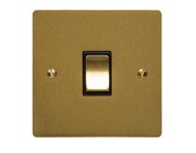 M Marcus Electrical Elite Flat Plate 1 Gang Switches, Satin Brass, Black Or White Trim - T04.800.SB