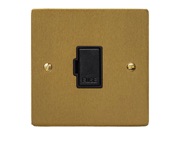 M Marcus Electrical Elite Flat Plate Fused Spurs (Un-Switched), Satin Brass, Black Or White Trim - T04.834.SB