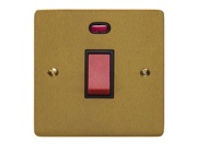 M Marcus Electrical Elite Flat Plate Cooker Switches (With Neon), Satin Brass, Black Or White Trim - T04.963