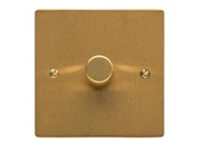 M Marcus Electrical Elite Flat Plate 1 Gang Dimmer Switches, Satin Brass, 250 Watts OR 400 Watts - T04.971.SB