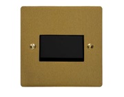 M Marcus Electrical Elite Flat Plate Fan Isolating Switches, Satin Brass, Black Or White Trim - T04.990.SB