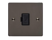 M Marcus Electrical Elite Flat Plate Fused Spur (Un-Switched), Polished Black Nickel, Black Trim - T06.834.PCBK