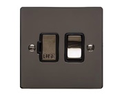 M Marcus Electrical Elite Flat Plate Fused Spur (Switched), Polished Black Nickel, Black Trim - T06.835.PCBK