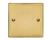 M Marcus Electrical Elite Flat Plate Single Section Blank Plate - Polished Brass - T01.931.PB