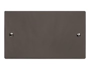 M Marcus Electrical Elite Flat Plate Double Section Blank Plate - Polished Black Nickel - T06.932