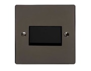 M Marcus Electrical Elite Flat Plate Fan Isolating Switch, Polished Black Nickel, Black Trim - T06.990.BK