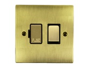 M Marcus Electrical Elite Flat Plate Fused Spur (Switched), Antique Brass, Black Trim - T91.835.ABBK
