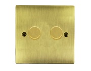 M Marcus Electrical Elite Flat Plate 2 Gang Dimmer Switch, Antique Brass, 250 Watts OR 400 Watts - T91.972