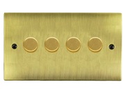 M Marcus Electrical Elite Flat Plate 4 Gang Dimmer Switch, Antique Brass, 250 Watts OR 400 Watts - T91.974