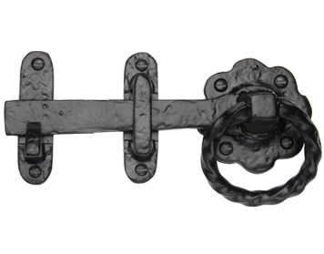 M Marcus Tudor Collection Gate Latch (170mm Length), Rustic Black Iron - TC543