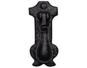 M Marcus Tudor Collection Cabinet Drop Pull Handle On Backplate, (80mm x 36mm) Rustic Black Iron - TC549