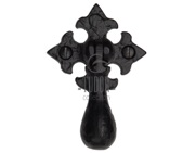 M Marcus Tudor Collection Cabinet Drop Pull Handle (85mm x 56mm), Rustic Black Iron - TC625
