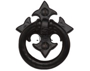 M Marcus Tudor Collection Cabinet Ring Pull Handle (65mm x 61mm), Rustic Black Iron - TC626