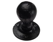 M Marcus Tudor Collection Un-Sprung Ball Mortice Door Knob, Rustic Black Iron - TC970 (sold in pairs)