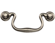 Heritage Brass Classic Swan Drawer Drop Cabinet Pull (96mm c/c), Distressed Pewter - TK3019-096-DPW