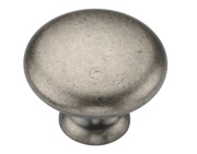 Heritage Brass Classic Round Cabinet Knob (30mm OR 35mm), Distressed Pewter - TK4226-030-DPW