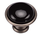 Heritage Brass Black Domed Cabinet Knob (35mm OR 40mm), Distressed Pewter - TK4316-035-DPW